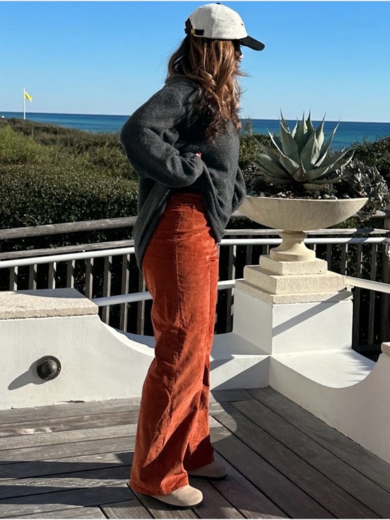 Old Navy Pants - Old Navy Wide-Leg Corduroy Pants in Rust Orange